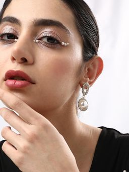 Sohi - Gold Plated Designer Stone Casual Drop Earring for Women