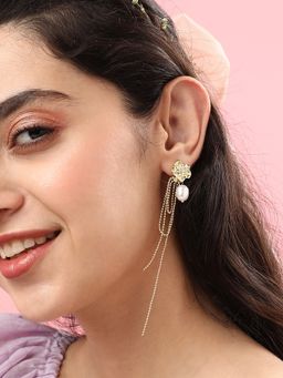 Sohi - Gold Plated Designer Stone Casual Drop Earring for Women