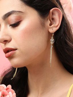 Sohi - Gold Plated Designer Stone Casual Drop Earring for Women