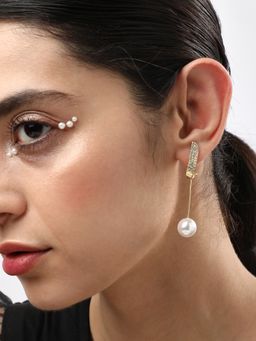 Sohi - Gold Pearls Casual Drop Earring for Women