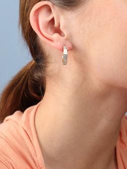 Sohi - Gold Plated Designer Stone Party Hoop Earring for Women