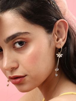 Sohi - Gold Plated Designer Stone Party Drop Earring for Women