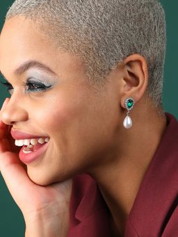 Sohi - Silver Plated Pearls Casual Drop Earring for Women