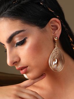 Sohi - Gold Plated Designer Stone Party Drop Earring for Women
