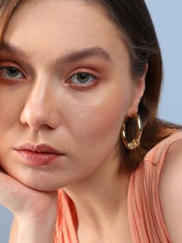 Sohi - Gold Plated Designer Party Hoop Earring for Women