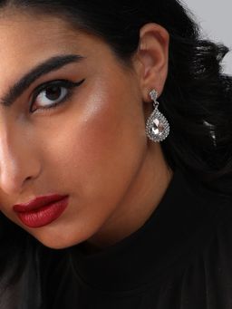 Sohi - Silver Plated Designer Stone Party Drop Earring for Women