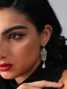 Sohi - Silver Plated Designer Stone Party Drop Earring for Women
