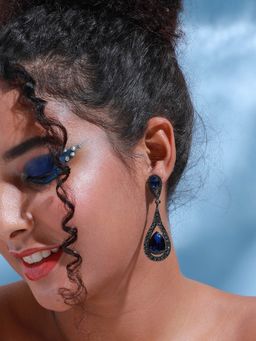 Sohi - Silver Plated Designer Stone Party Drop Earring for Women