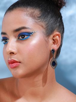 Sohi - Silver Plated Designer Stone Casual Drop Earring for Women