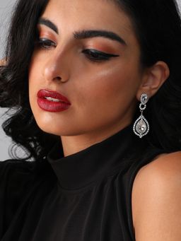 Sohi - Silver Plated Designer Stone Party Drop Earring for Women