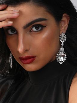 Sohi - Silver Plated Designer Stone Party Drop Earring for Women