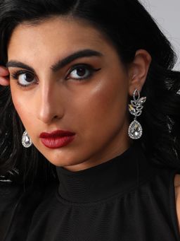 Sohi - Silver Plated Designer Stone Party Drop Earring for Women