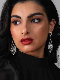 Sohi - Silver Plated Designer Stone Casual Drop Earring for Women