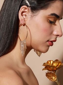 Sohi - Gold Plated Designer Party Hoop Dangler Earring for Women