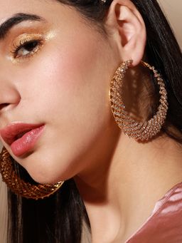 Sohi - Gold Plated Designer Party Hoop Earring for Women