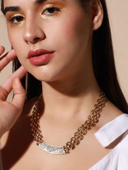 Sohi - Silver Plated Designer Stone Party Necklace for Women