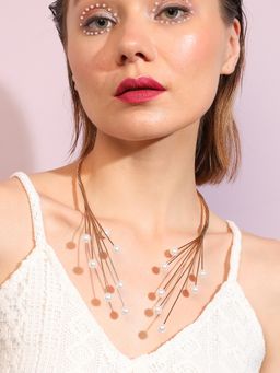 Sohi - Gold Plated Pearls Party Necklace for Women