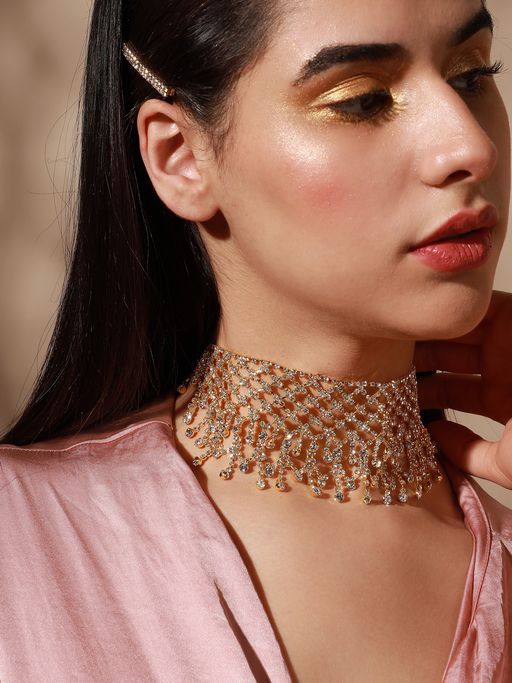 Sohi Silver Plated Designer Party Necklace for Women