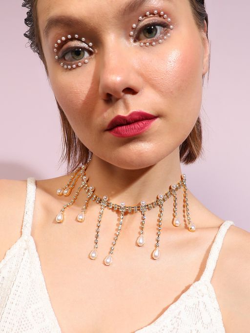 Sohi Gold Plated Designer Party Necklace for Women