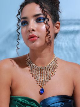 Sohi - Gold Plated Designer Stone Party Necklace for Women