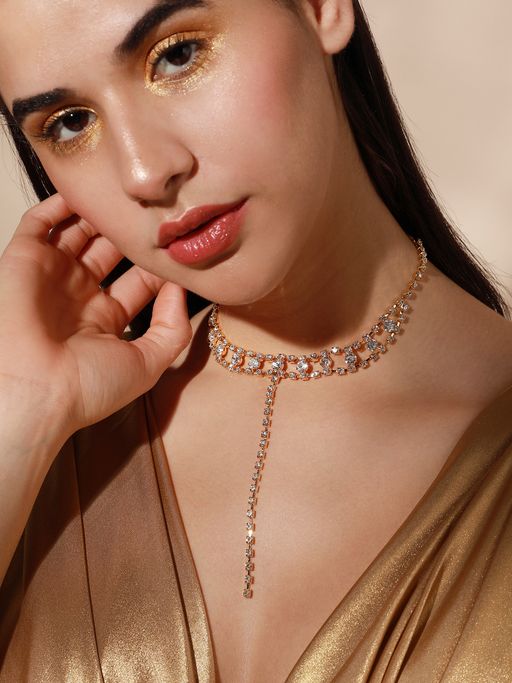 Sohi Gold Plated Designer Party Necklace for Women