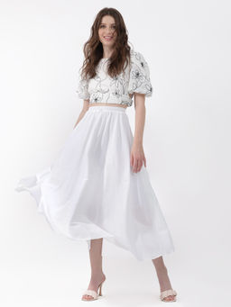 RAREISM - Alina White Solid Skirt