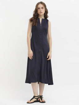 RAREISM - Shoko Dark Blue Solid Dress