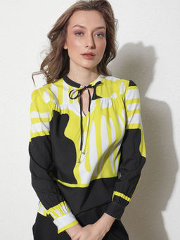 RAREISM - Vito Navy Printed Top