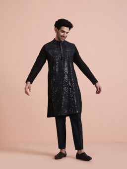 KISAH - Men Navy Blue Kurta and Pant