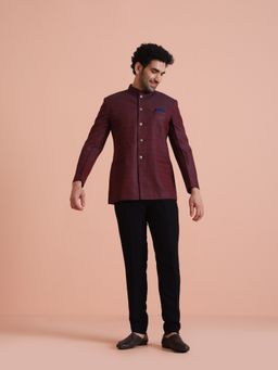 KISAH - Men Maroon Bandhgala Pant