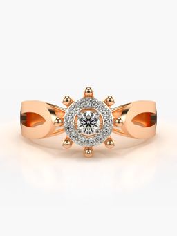 Valanova - Sterling Silver Plated with Rose Gold and Certified Lab Grown Diamond 0.20Cts Ring