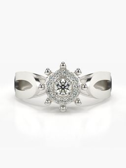 Valanova - Sterling Silver Plated with White Gold and Certified Lab Grown Diamond 0.20Cts Ring