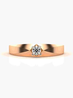 Valanova - Sterling Silver Plated with Rose Gold and Certified Lab Grown Diamond 0.11Cts Ring