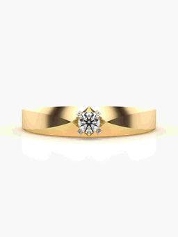 Valanova - Sterling Silver Plated with Yellow Gold and Certified Lab Grown Diamond 0.11Cts Ring