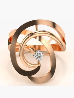 Valanova - Sterling Silver Plated with Rose Gold and Certified Lab Grown Diamond 0.11Cts Ring
