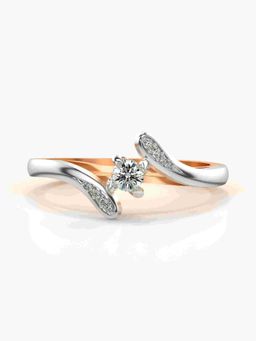 Valanova - Sterling Silver Plated with Rose Gold and Certified Lab Grown Diamond 0.15Cts Ring