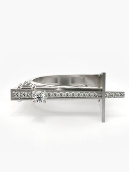 Valanova - Sterling Silver Plated with White Gold and Certified Lab Grown Diamond 0.28Cts Ring