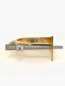 Valanova - Sterling Silver Plated with Yellow Gold and Certified Lab Grown Diamond 0.28Cts Ring