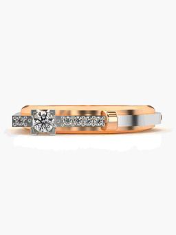 Valanova - Sterling Silver Plated with Rose Gold and Certified Lab Grown Diamond 0.15Cts Ring