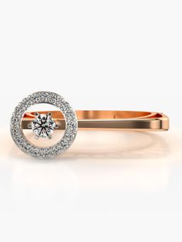 Valanova - Sterling Silver Plated with Rose Gold and Certified Lab Grown Diamond 0.29Cts Ring
