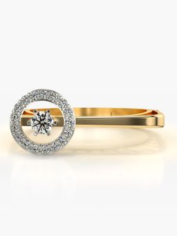 Valanova - Sterling Silver Plated with Yellow Gold and Certified Lab Grown Diamond 0.29Cts Ring