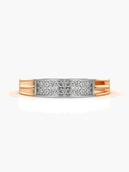 Valanova - Sterling Silver Plated with Rose Gold and Certified Lab Grown Diamond 0.12Cts Ring