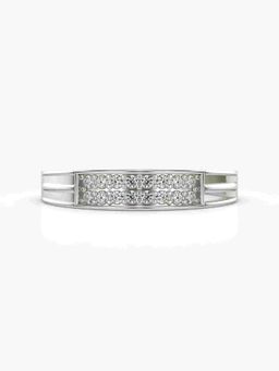 Valanova - Sterling Silver Plated with White Gold and Certified Lab Grown Diamond 0.12Cts Ring