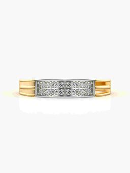Valanova - Sterling Silver Plated with Yellow Gold and Certified Lab Grown Diamond 0.12Cts Ring