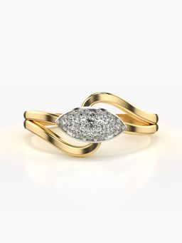 Valanova - Sterling Silver Plated with Yellow Gold and Certified Lab Grown Diamond 0.12Cts Ring