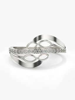 Valanova - Sterling Silver Plated with White Gold and Certified Lab Grown Diamond 0.16Cts Ring