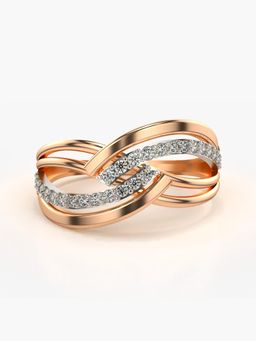 Valanova - Sterling Silver Plated with Rose Gold and Certified Lab Grown Diamond 0.20Cts Ring