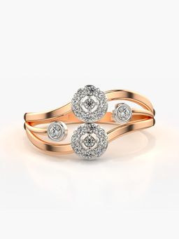 Valanova - Sterling Silver Plated with Rose Gold and Certified Lab Grown Diamond 0.22Cts Ring