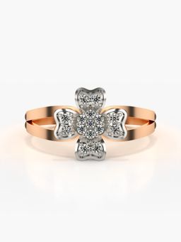 Valanova - Sterling Silver Plated with Rose Gold and Certified Lab Grown Diamond 0.16Cts Ring