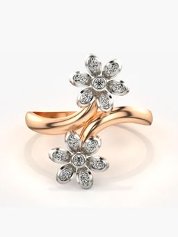 Valanova - Sterling Silver Plated with Rose Gold and Certified Lab Grown Diamond 0.13Cts Ring